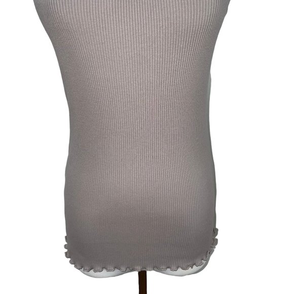 New Isabella Rodriguez Scalloped Lace Longer Cotton Knit Sleeveless Top Tank - Picture 6 of 8